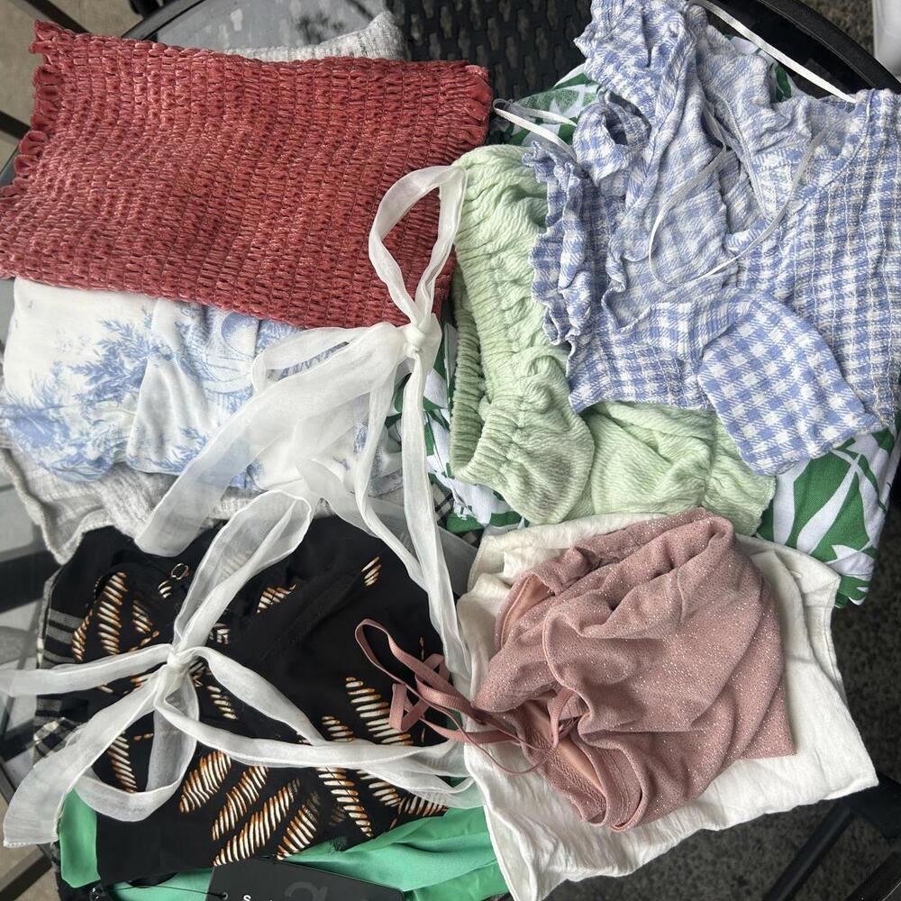 Spring Feminine Top Bundle Womens Medium 11pc Crop Peasant Boho Set